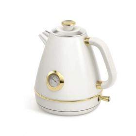 Retro-Themed Thermometer Display Electric Kettle with Instant Boiling Function 1850W SUS304 LED 2.0L Non-BPA Automatic Shut-off & Dry Cooking Pro