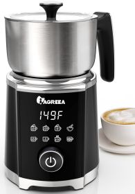 IAGREEA 8-in-1 Large Electric Milk Frother and Steamer, Detachable Frother Maker Machine, Auto Hot & Cold Foam