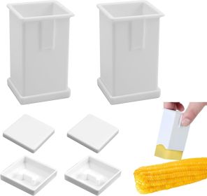 Butter Spreader Corn Cob Holder, 2 Pack 5oz Corn Butter Dispenser with Plastic Covers - Butter Holder for Pancakes, Waffles, Bagels and Toasts